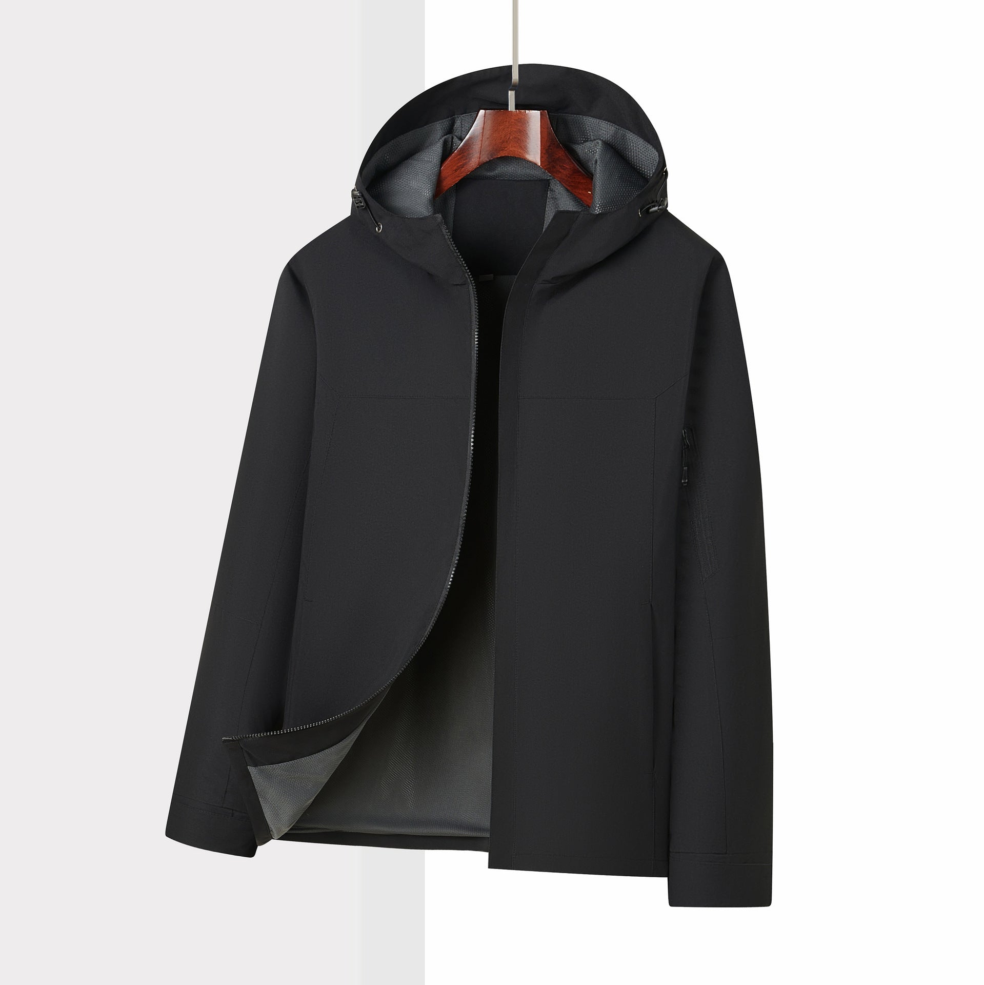 Outdoor Single-layer Mesh Jacket, Windproof, Breathable, Loose And Fashionable Hooded Jacket